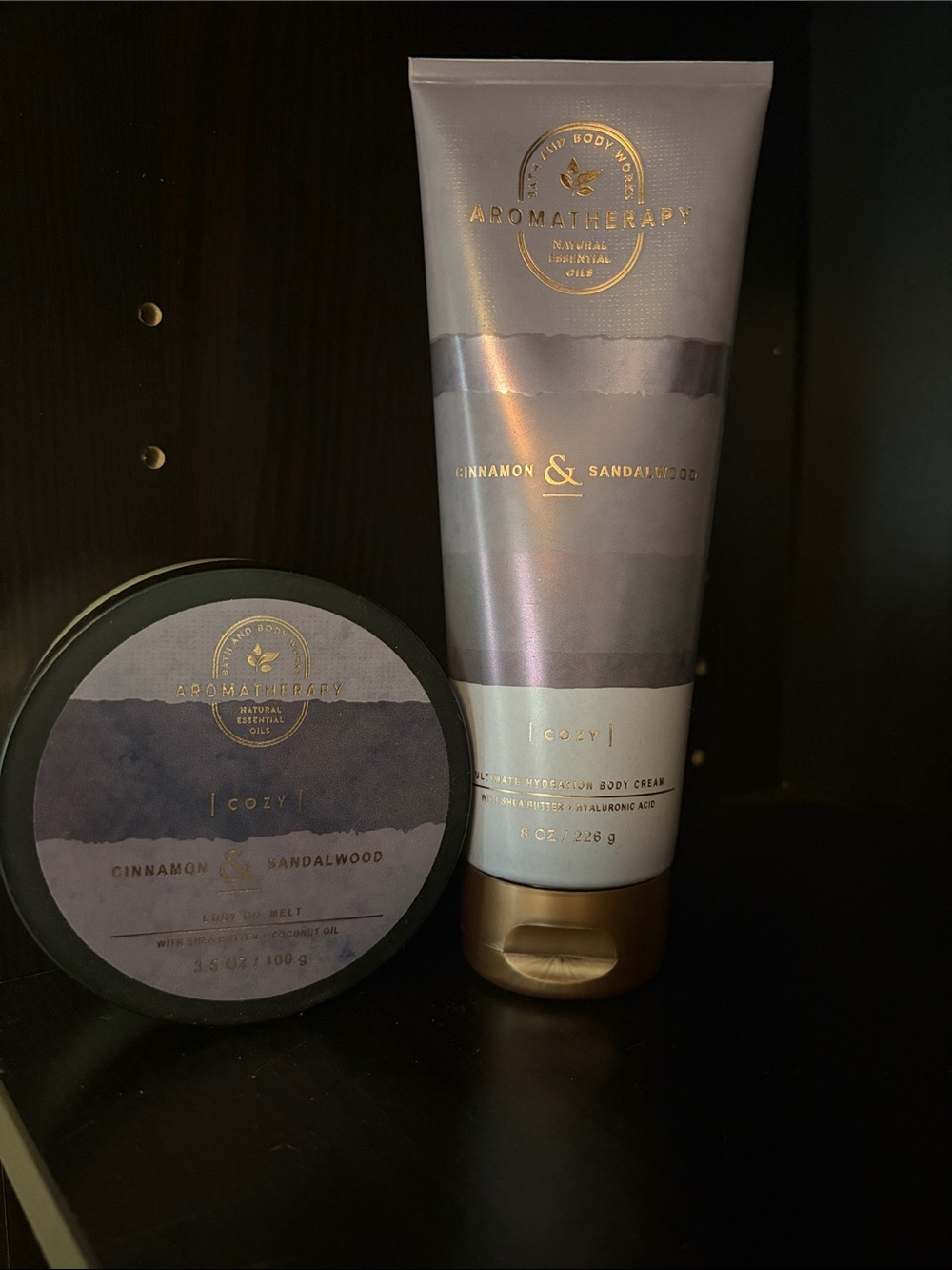 Aromatherapy Cinnamon & Sandalwood Cozy Body Cream & Butter Set